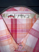 New Women’s Pink Plaid Cumberland Outfitters Long Sleeve Button Up Shirt L 3B-20
