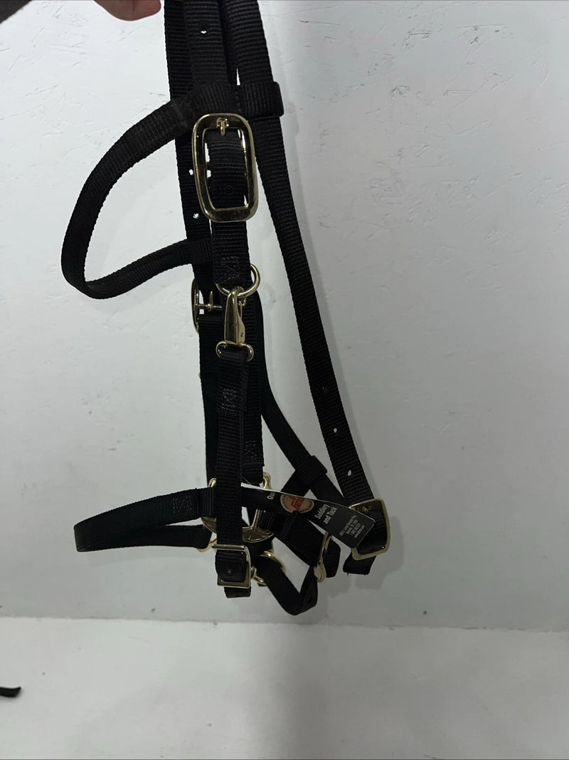 New Fabtron Black Nylon Halter/Bridle Trail Combo With Split Reins #NP54-5 W-43