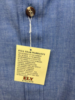 New Men’s ELY Cattleman Blue Long Sleeve Button Up 20.5 X 36 4XL E-99