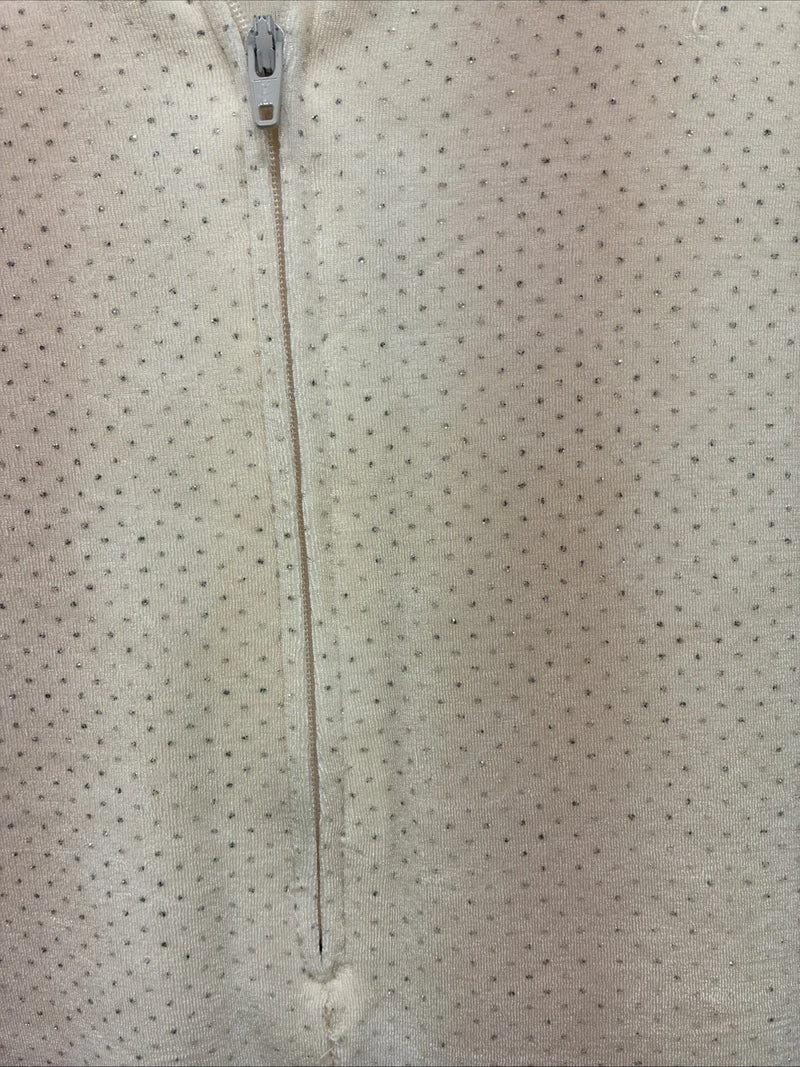 New Tadaski Cream Gem Long Sleeve Half Zip Showing Bodysuit Small TT-44