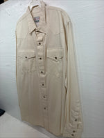 New Men’s H Bar C Yellow Simple Long Sleeve Pearl Snap Medium K-63