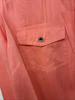 New Women’s Cumberland Pink Designed Long Sleeve Pearl Snap Small II-100