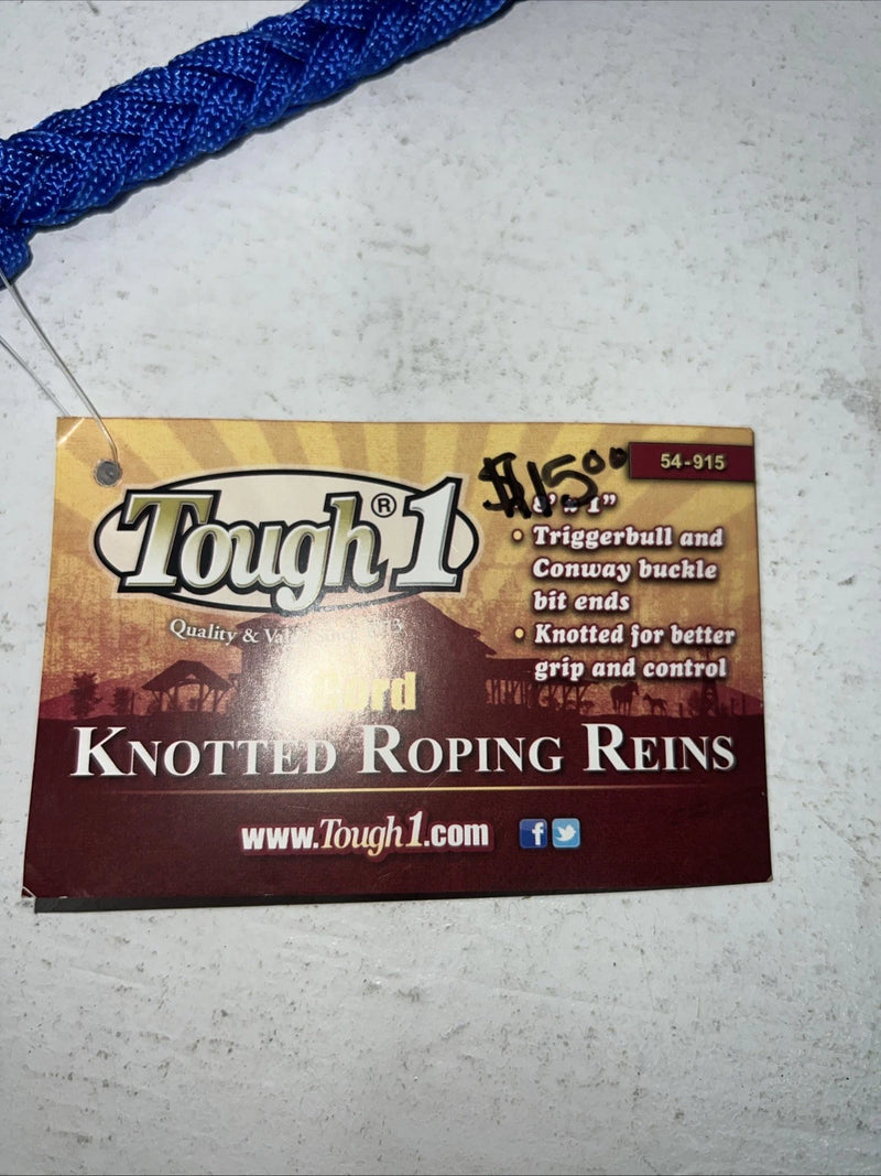 New Tough 1 Blue Nylon Braided Reins #54-915 Y-17