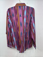 New Women’s Country Charmers Purple Designed Long Sleeve Pearl Snap Large II-80