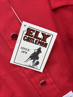 New Men’s ELY Cattleman Red Long Sleeve Pearl Snap 18.5 X 35 2XL AA-62 