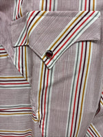New Men’s Tem Tex Pink Stripe Long Sleeve Pearl Snap 15 Medium X-44