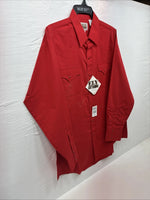 New Men’s ELY Cattleman Red Simple Long Sleeve Pearl Snap 17 XL O-70