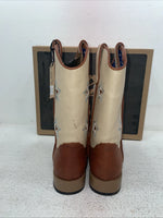New Youth Brown DBL Barrel Cowboy Boots. 4471402 5. 2-102