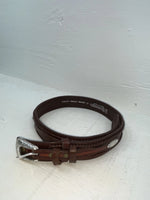 New Brown Genuine Leather Nocona Tooled And Weaved 28” Belt #2420002 NN-26