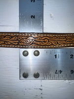 New Brown Genuine Leather Tooled 28” Belt #102 NN-19