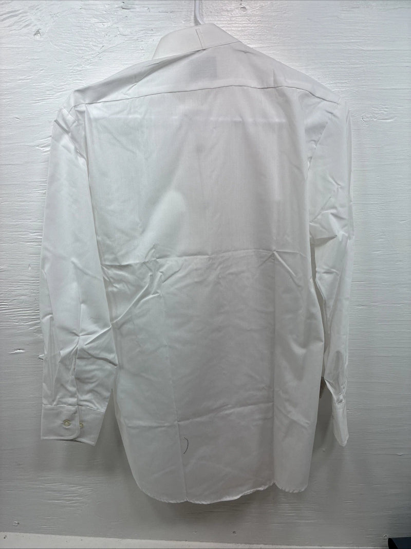 New Classix White Long Sleeve Button Up English Shirt 14-14.5 Small X-93