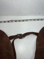 NOS Brown Show Western Chaps With Fringe Adjustable 44” Waist  I-61