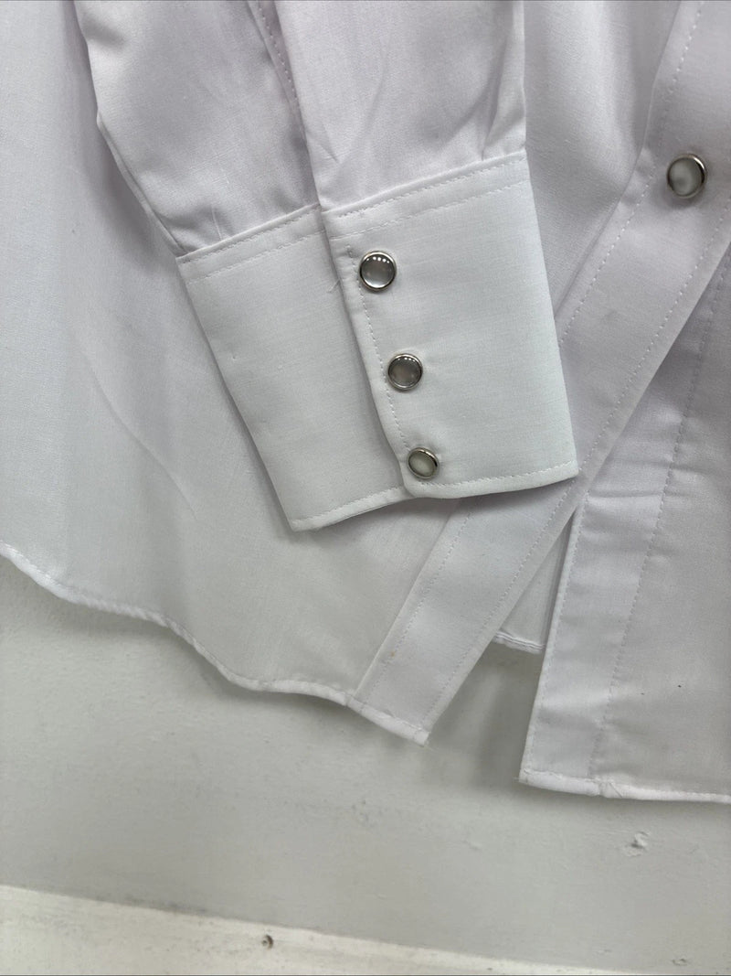 New Women’s Mesquite White Long Sleeve Pearl Snap Size 32 MM-12