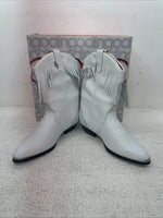 New Youth White With Fringe Dingo Cowboy Boots. I C 3221 3.5 3 1/2 D. 22-30