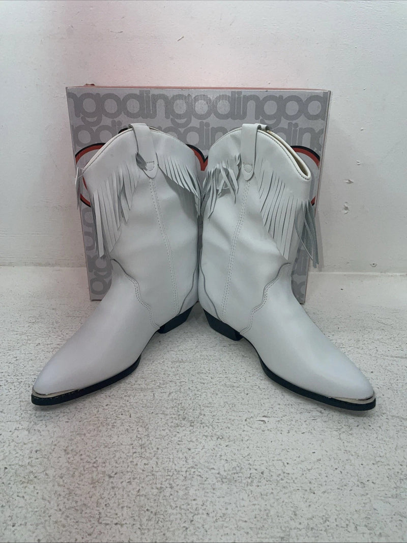 New Youth White With Fringe Dingo Cowboy Boots. I C 3221 3.5 3 1/2 D. 22-30