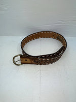 New Brown Genuine Leather Weaved And Tooled 30” Belt #203 JJ-94