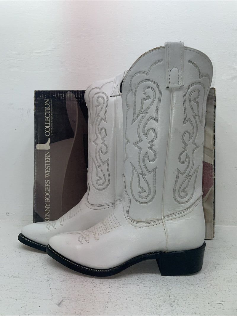 New Women’s White Kenny Roger’s Cowboy Boots. 50507 9.5 9 1/2 D. 5-37 