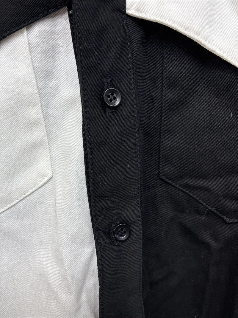 New Kids Cowboy Threads Black White Long Sleeve Button Up Size 10 TT-26