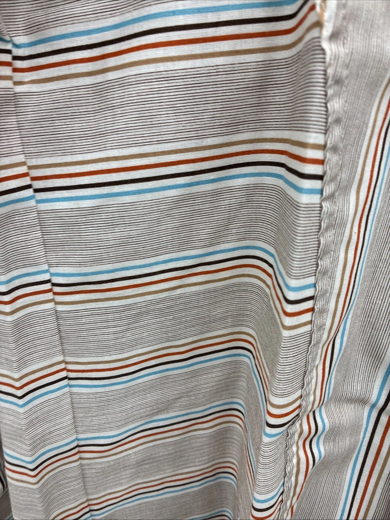 New Men’s Tem Tex Brown Stripe Long Sleeve Pearl Snap 16 Large X-46