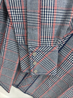New Men’s Champion Westerns Blue Red Plaid Long Sleeve Pearl Snap 14 Small R-26