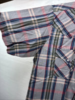 New Men’s ELY Cattleman Multicolor Plaid Short Sleeve Pearl Snap 16.5 Large Q-30