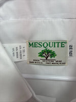 New Men’s Mesquite White Western Long Sleeve Pearl Snap 17.5 X 37 XL R-76