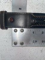 New Brown Genuine Leather Hired Hand Thread With Pendent 32” Belt #2620201 Z-20