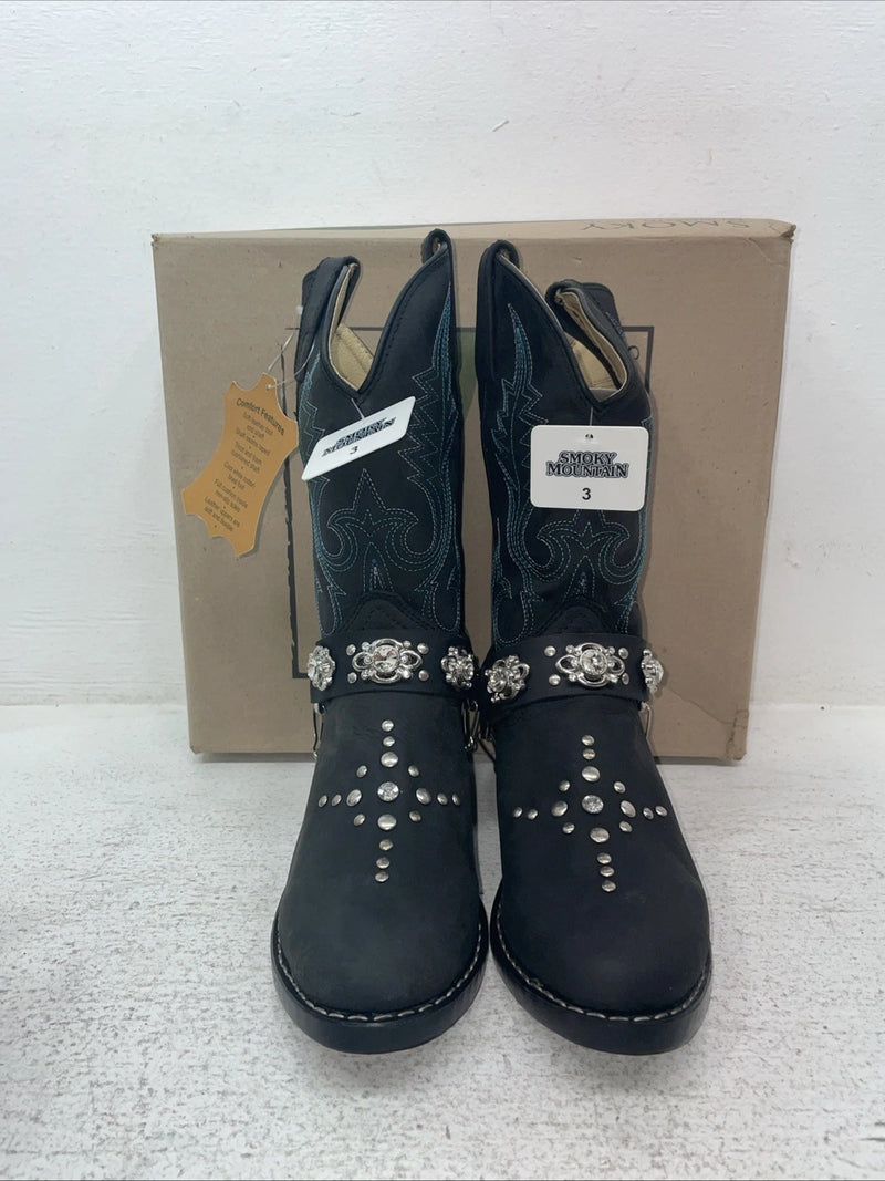 New Kids Black Smoky Mountain Cowboy Boots 3283 C 3. 23-155