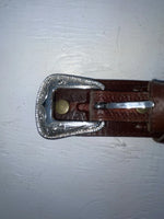 New Brown Genuine Leather Nocona Tooled And Weaved 28” Belt #2420002 NN-26