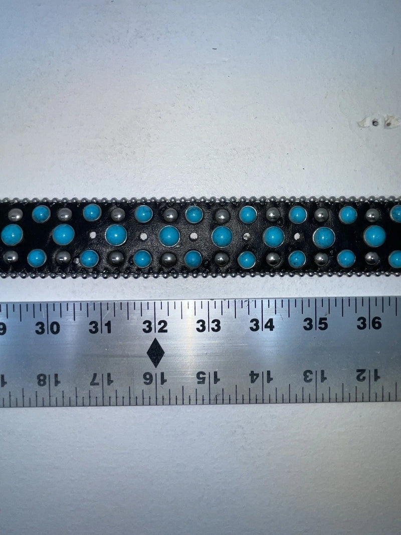 New Black Genuine Leather Blazin Roxx Blue Bling Cross S Belt #N3520401 Z-54