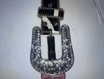 New Cow Print Genuine Leather Blazin Roxx Silver Bling XL Belt #N3511662 NN-144