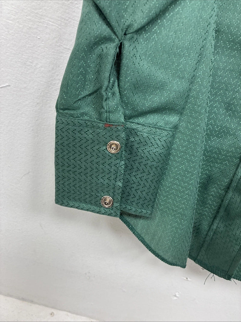 New Women’s Panhandle Slim Green Long Sleeve Pearl Snap Size 30 LL-58