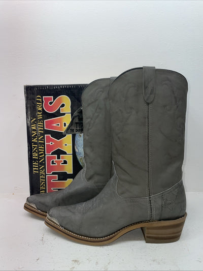 New Men’s Gray Texas Brand Cowboy Boots. 5412 11 D. 8-57