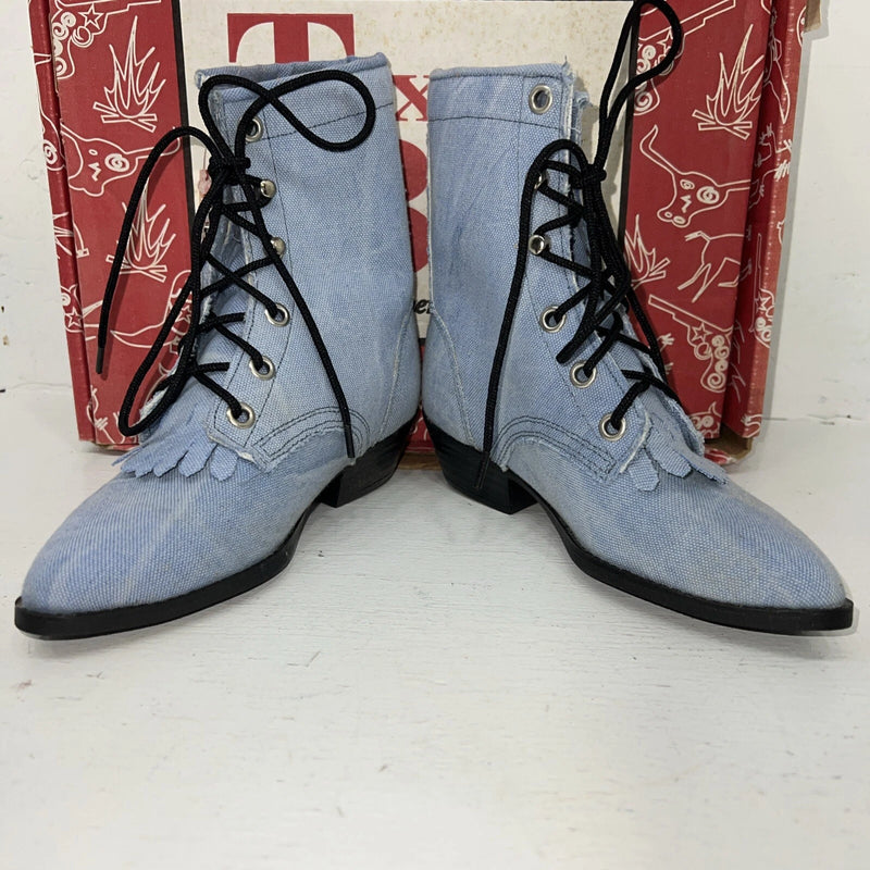 New Children’s Blue Denim Texas Brand Cowboy Boots. 10.5 10 1/2 D. 24-64