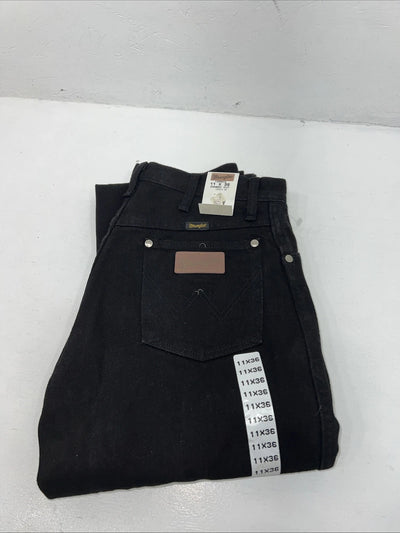 New Men’s Black Wrangler Cowboy Cut Denim Jeans. 11x36 J-5