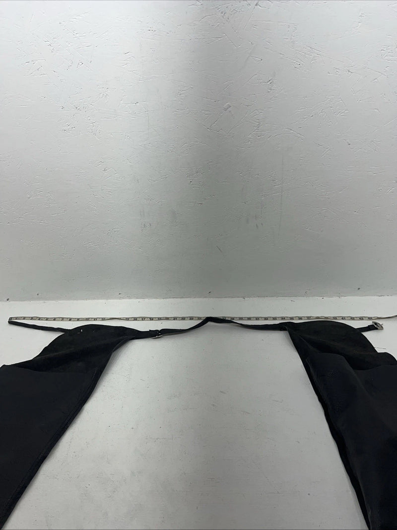 NOS Black Leather Show Chaps Adjustable Waist 45” Small N-37