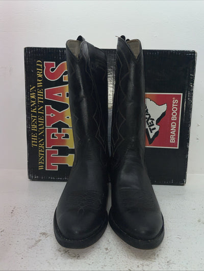 New Men’s Black Texas Brand Cowboy Boots. 5100 10.5 10 1/2 D. 7-112
