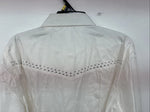 New Women’s Cumberland White Gem Long Sleeve Pearl Snap Large II-98