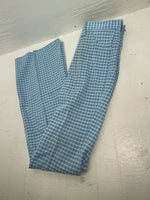 New Vintage Blue Checkered Lee Polyester Pants #2652644 ZZ-46