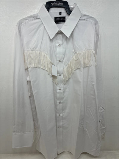 New Women’s White Horse White Fridge Long Sleeve Pearl Snap XXL TT-33