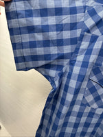 New Men’s White Horse Blue Checkered Short Sleeve Pearl Snap 2XL H-68