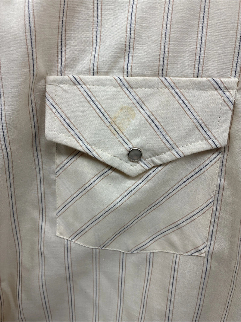 New Men’s Champion Western Yellow Stripe Long Sleeve Pearl Snap XL H-84