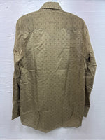 New Men’s Tem Tex Green Designed Long Sleeve Pearl Snap 15.5 Medium X-13