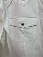 New Women’s Cumberland White Gem Long Sleeve Pearl Snap Medium LL-8