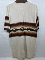 New Men’s Cumberland Brown Western Design Short Sleeve Polo Medium K-51