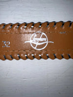 New Brown Genuine Leather Longhorn Weaved 32” Belt #82807 JJ-55