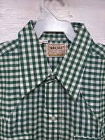 New Men’s Dee-Cee Green Checkered Long Sleeve Pearl Snap Medium O-36