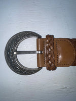 New Brown Genuine Leather Braided S Belt #8840 NN-95 