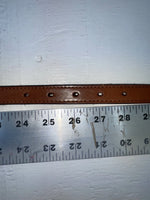 New Brown Genuine Leather M&F Silver Pendent 26” Belt #3219754 NN-35
