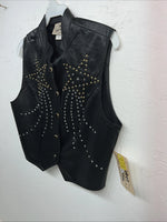 New Women’s 1849 Authentic Ranchwear Black Western Show Vest Medium G-602